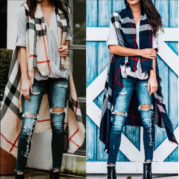 Vest beautiful plaid pattern - Picture 4 of 4